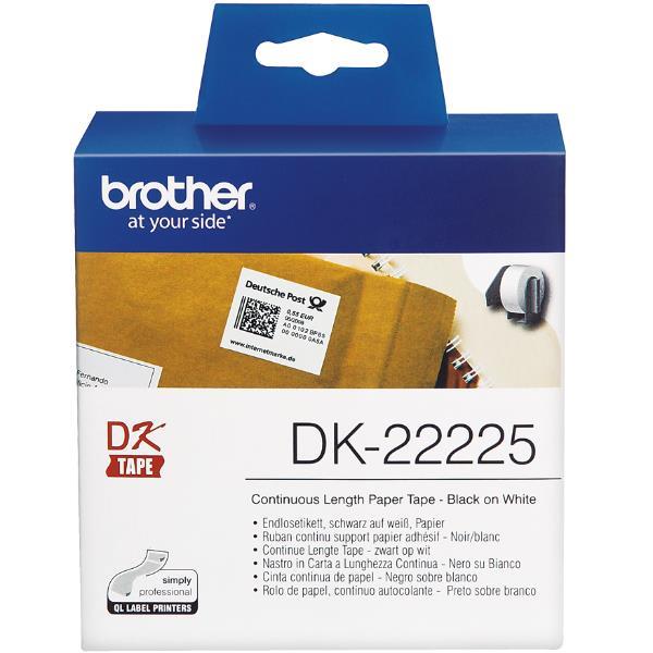 Brother DK-22225 - Carta - nero su bianco - Rotolo (3,8 cm x 30,5 m) 1 rotoli Etichette a modulo continuo - per Brother QL-1050, QL-1060, QL-500, QL-550, QL-560, QL-570, QL-580, QL-700