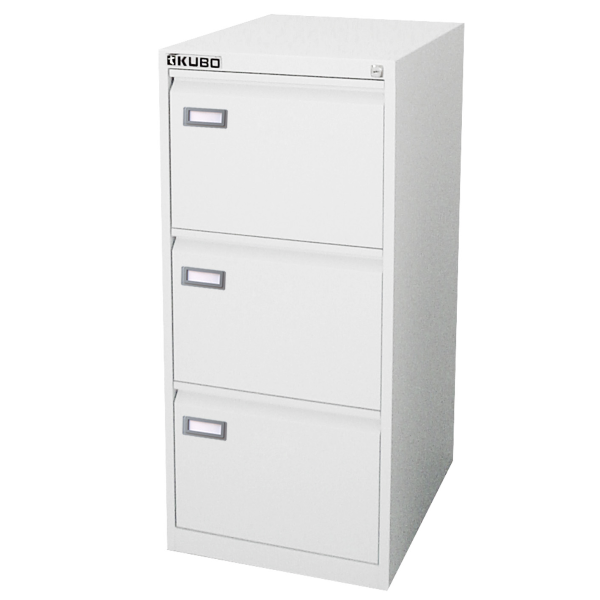 Bertesi Kubo - Cabinet per archiviazione verticale - 3 cassetti - acciaio - bianco, RAL 9003