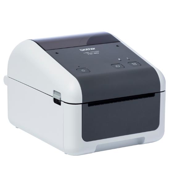 Brother TD-4520DN - Stampante per etichette - termico diretto - Rullo (11,8 cm) - 300 x 300 dpi - fino a 152 mm/sec - USB 2.0, LAN, seriale - grigio, bianco