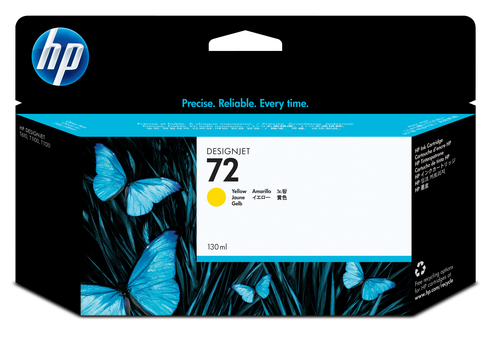 HP 72 - 130 ml - giallo - originale - DesignJet - cartuccia d'inchiostro - per DesignJet T1100, T1100ps, T1200, T1200ps, T1300, T610, T620, T770, T790