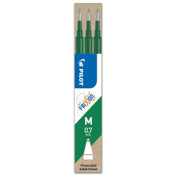 Pilot FriXion Ball - Refill - verde - 0.7 mm - medio (pacchetto di 3)