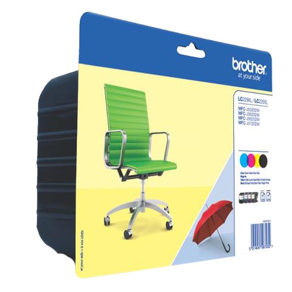 Brother LC229XLVALBP - Confezione da 4 - nero, giallo, ciano, magenta - originale - blister - cartuccia d'inchiostro - per Brother MFC-J5320DW, MFC-J5620DW, MFC-J5625DW, MFC-J5720DW