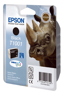 Epson T1001 - 25.9 ml - nero - originale - blister con radiofrequenza / allarme acustico - cartuccia d'inchiostro - per Stylus SX510W, SX515W, SX600FW, SX610FW; Stylus Office B40W, BX600FW, BX610FW