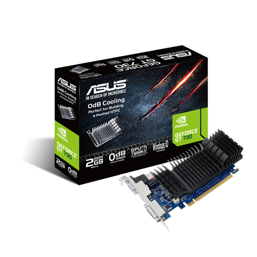 ASUS GT730-SL-2GD5-BRK - Scheda grafica - GF GT 730 - 2 GB GDDR5 - PCIe 2.0 profilo basso - DVI, D-Sub, HDMI - senza ventola