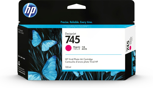 HP 745 - 130 ml - magenta - originale - DesignJet - cartuccia d'inchiostro - per DesignJet HD Pro MFP, Z2600 PostScript, Z5600 PostScript