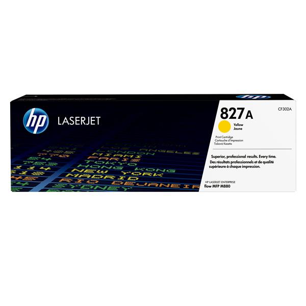 HP 827A - Giallo - originale - LaserJet - cartuccia toner (CF302A) - per Color LaserJet Managed Flow MFP M880; LaserJet Enterprise Flow MFP M880