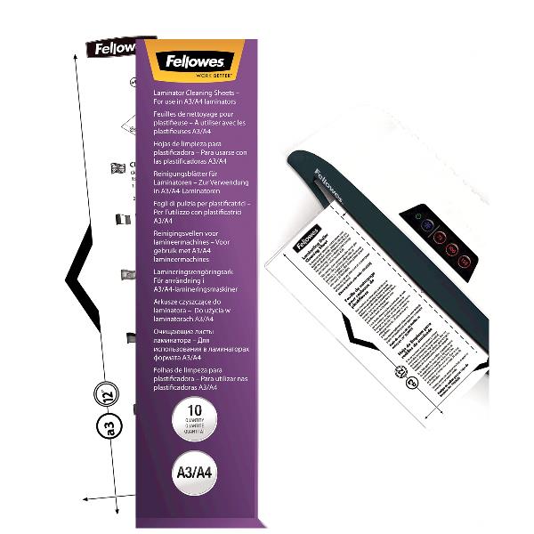 Fellowes - Bianco - A4 (210 x 297 mm) 10 pezzi salviettine detergenti