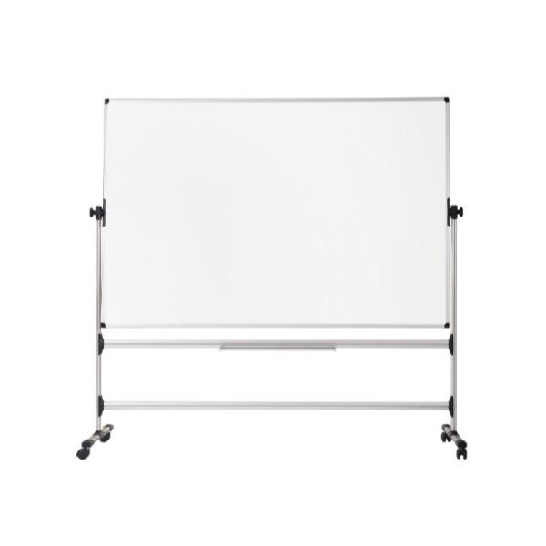 Bi-Office Earth-it - Lavagna bianca - a pavimento - 1200 x 900 mm - acciaio ceramica - fronte e retro - reversibile - mobile - bianco