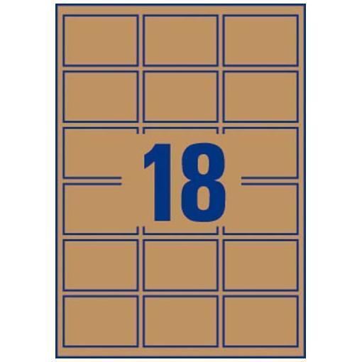 Avery Zweckform Brown Kraft Product Lables - Adesivo permanente - marrone naturale - 62 x 42 mm 360 etichette (20 foglio(i) x 18) etichette