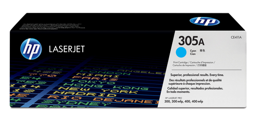 HP 305A - Ciano - originale - LaserJet - cartuccia toner (CE411A) - per LaserJet Pro 300 color M351a, 300 color MFP M375nw, 400 color M451, 400 color MFP M475