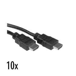 Nilox - Cavo HDMI con Ethernet - HDMI maschio a HDMI maschio - 2 m - nero (pacchetto di 10)