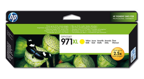 HP 971XL - Alta resa - giallo - originale - cartuccia d'inchiostro - per Officejet Pro X451dn, X451dw, X476dn MFP, X476dw MFP, X551dw, X576dw MFP