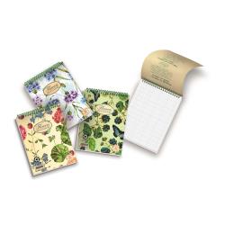 Pigna Nature Flowers - Blocchetto - rilegatura a spirale - 150 x 210 mm - 50 fogli / 100 pagine - quadretti - disponibile in colori assortiti