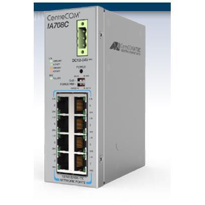 Allied Telesis CentreCOM IA708C - Switch - unmanaged - 8 x 10/100 - montabile su rail DIN