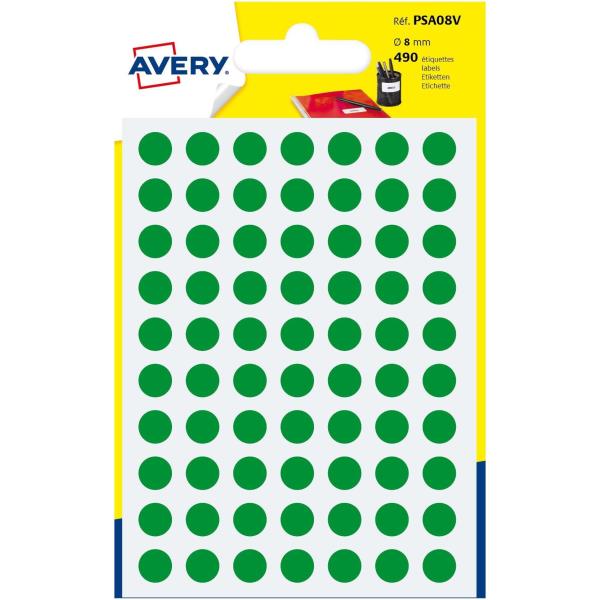 Avery - Etichetta con codice di colore autoadesiva - verde (pacchetto di 490)