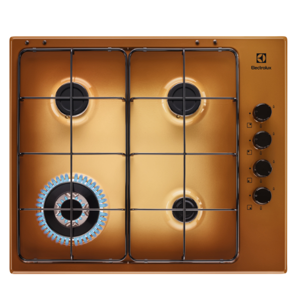 Electrolux EGS6414T - Piano cottura a gas - 4 piastre - Nicchia - larghezza: 55 cm - prof. 47 cm - marrone - terra di Francia