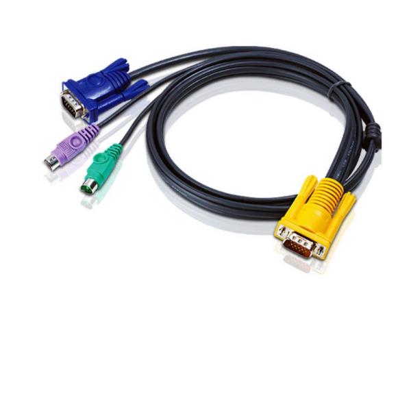 ATEN 2L-5202P - Cavo tastiera / video / mouse (KVM) - SPHD 15 (M) a PS/2, HD-15 (VGA) (M) - 1.8 m - per KVM on the NET CS1708i, CS1716i; Maxiport ACS1208A, ACS1216A; Slideaway ACS1216AL