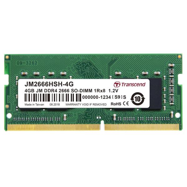 Transcend JetRAM - DDR4 - modulo - 4 GB - SO DIMM 260-pin - 2666 MHz / PC4-21300 - CL19 - 1.2 V - senza buffer - non ECC