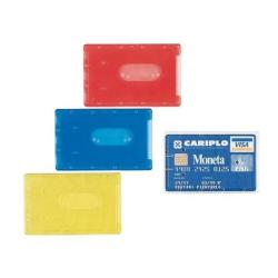 Favorit - Tasca di protezione per biglietti da visita - per 85 x 54 mm - traslucido, colori assortiti (pacchetto di 100)