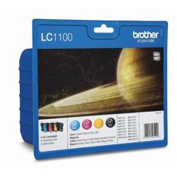 Brother LC1100 Confezione da 4 cartucce inkjet - Confezione da 4 - nero, giallo, ciano, magenta - originale - blister - cartuccia d'inchiostro - per Brother DCP-185, 385, 395, J715, MFC-490, 5490, 5890, 5895, 6890, 790, 795, 990, J615