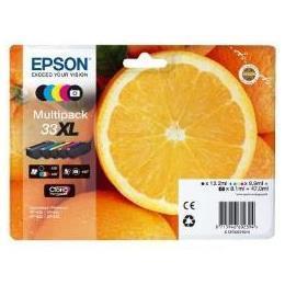 Epson 33XL Multipack - Confezione da 5 - 47 ml - XL - nero, giallo, ciano, magenta, nero per foto - originale - blister con radiofrequenza / allarme acustico - cartuccia d'inchiostro - per Expression Premium XP-530, XP-630, XP-635, XP-640, XP-645, XP-830, XP-900