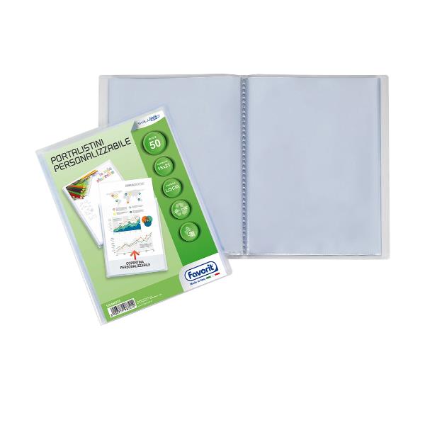 Favorit - Porta listini - 50 compartimenti - per 150 x 210 mm - trasparente