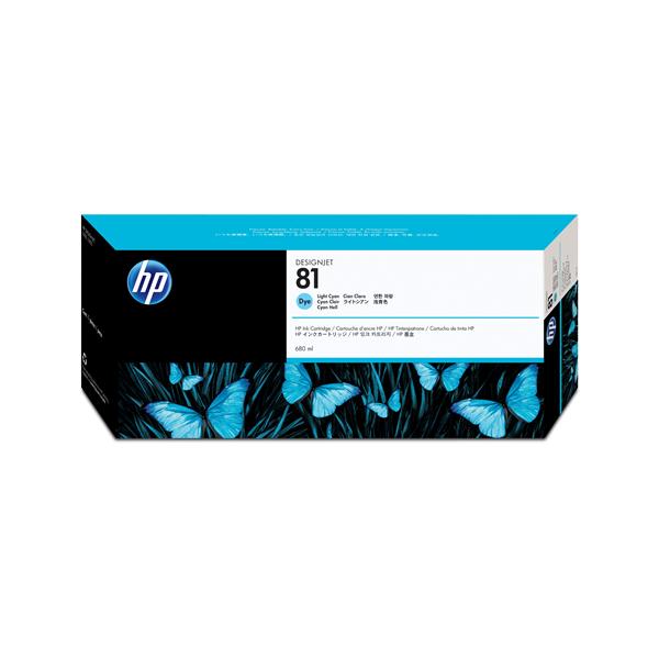 HP 81 - 680 ml - cyan chiaro - originale - DesignJet - cartuccia d'inchiostro - per DesignJet 5000, 5000ps, 5000ps uv, 5000uv, 5500, 5500 uv, 5500mfp, 5500ps, 5500ps uv