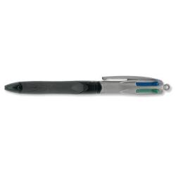 BIC 4 Colours Grip Pro - Penna a sfera a 4 colori - nero, rosso, blu, verde - 1 mm - medio - retrattile (pacchetto di 12)