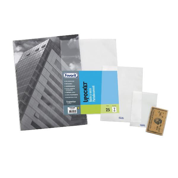 Favorit UPOCKET SUPERIOR - Tasca protettiva - per 350 x 500 mm - trasparente (pacchetto di 25)
