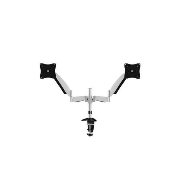 Neomounts FPMA-D950D - Kit montaggio - video full-motion - per 2 display LCD - argento - dimensione schermo: 10"-27" - installabile con morsetto, rondella, montabile su desk