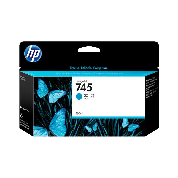 HP 745 - 130 ml - ciano - originale - DesignJet - cartuccia d'inchiostro - per DesignJet HD Pro MFP, Z2600 PostScript, Z5600 PostScript
