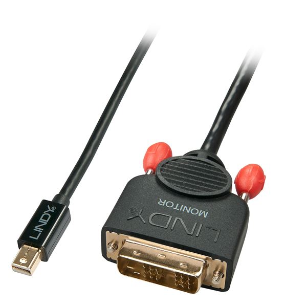 Lindy - Cavo DisplayPort - Mini DisplayPort (M) a DVI-D (M) - 2 m - viti a serraggio manuale - nero