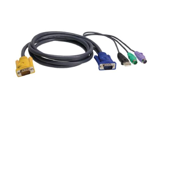 ATEN 2L-5303UP - Cavo tastiera / video / mouse (KVM) - USB, PS/2, HD-15 (VGA) (M) a SPHD a 18 pin (M) - 3 m