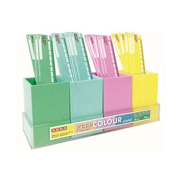 ARDA KEEP COLOUR - Righello - colori pastello, assortiti (pacchetto di 48)