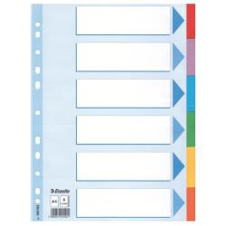 Esselte - Divisorio - 6 parti - per A4 - con schede - per P/N: 46571