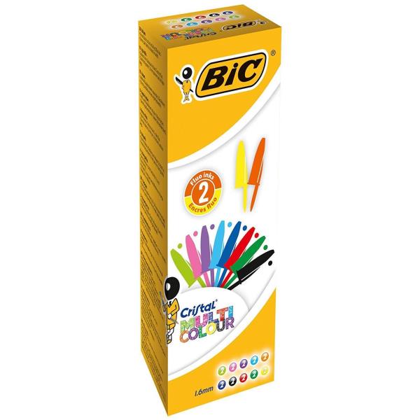 BIC Cristal Multicolor - Penna a sfera - colori assortiti - 1.6 mm (pacchetto di 20)