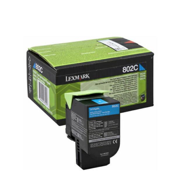 Lexmark 802CE - Ciano - originale - cartuccia toner LCCP, LRP, Lexmark Corporate - per Lexmark CX310dn, CX310n, CX410de, CX410dte, CX410e, CX510de, CX510dhe, CX510dthe
