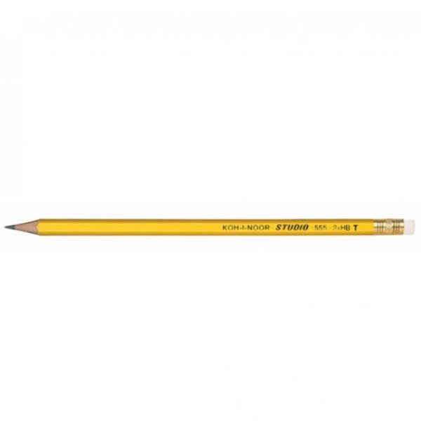KOH-I-NOOR STUDIO 555 - Matita - grafite - HB - 2 mm - con gomma (pacchetto di 12)