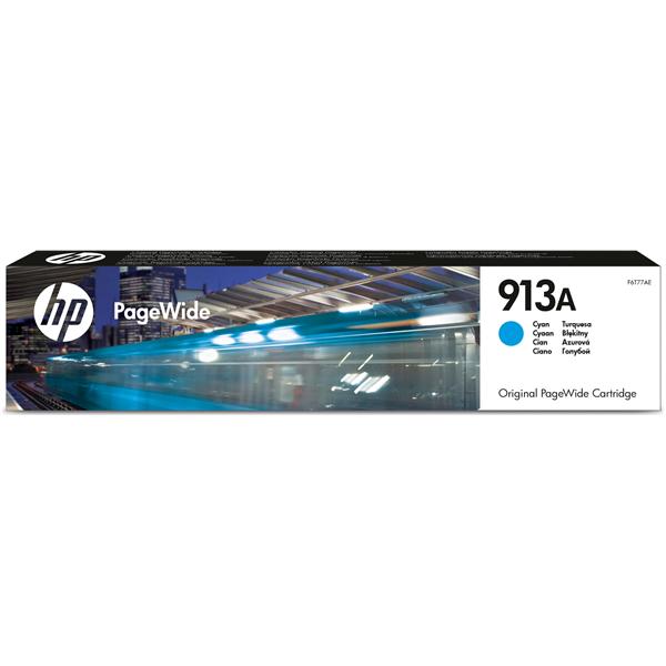 HP 913A - Ciano - originale - PageWide - cartuccia d'inchiostro - per PageWide 352, MFP 377; PageWide Managed MFP P57750, P55250; PageWide Pro 452, 477, 552