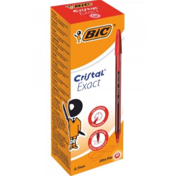 BIC Cristal Exact - Penna a sfera - rosso - 0.7 mm (pacchetto di 20)