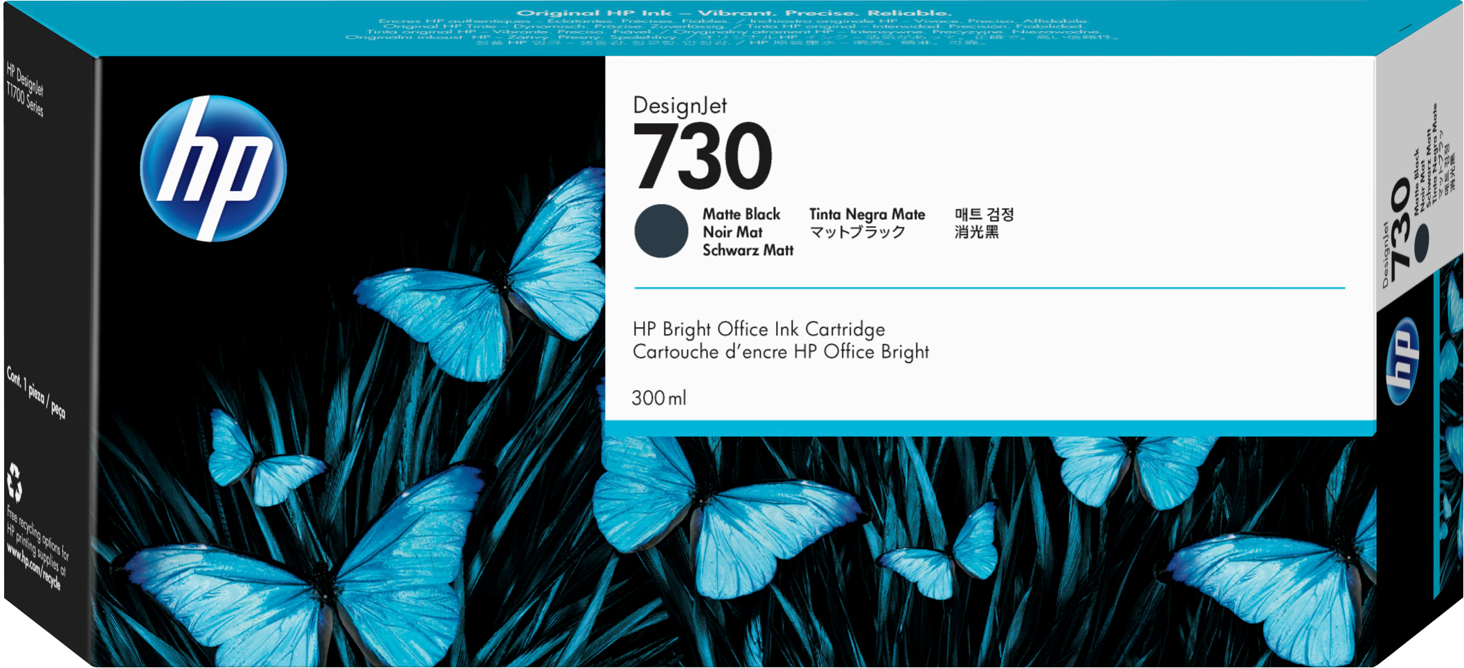 HP 730 - 300 ml - alta capienza - nero opaco - originale - DesignJet - cartuccia d'inchiostro - per DesignJet T1700, T1700 PostScript, T1700dr, T1700dr PostScript