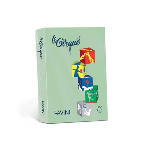 FAVINI Le Cirque tenui - Verde - A3 (297 x 420 mm) - 160 g/m² - 250 fogli carta colorata