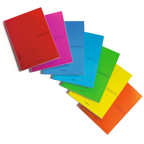 Blasetti Colorclub PPL - Taccuino - rilegatura a spirale - A5 - 70 fogli / 140 pagine - quadretti - 4 fori - disponibile in colori assortiti - polipropilene (PP)