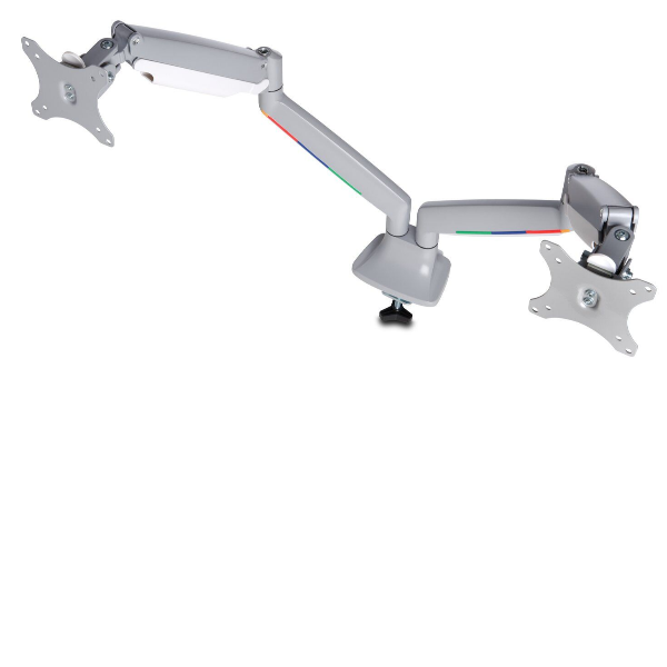 Kensington SmartFit One-Touch Dual Monitor Arm - Kit montaggio - braccio regolabile - per 2 monitor - metallo - grigio argento - dimensione schermo: 13"-32" - morsetto a C, rondella, montabile su desk