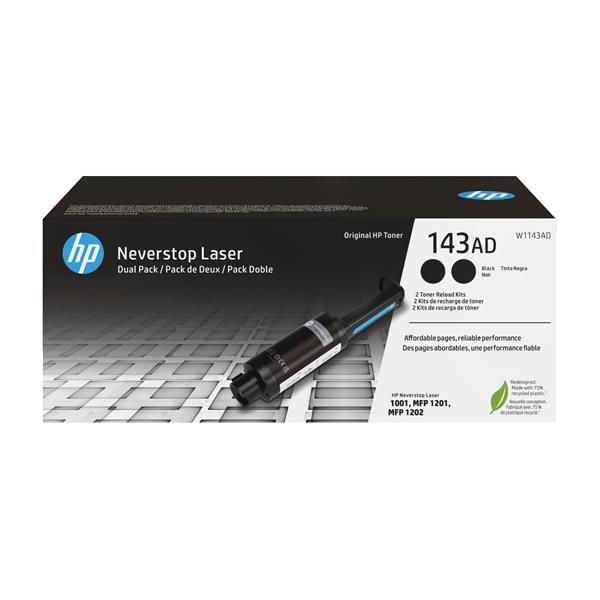 HP 143AD - Confezione da 2 - nero - ricarica toner - per Neverstop 1001, 1202; Neverstop Laser 1000, MFP 1200, MFP 1201, MFP 1202