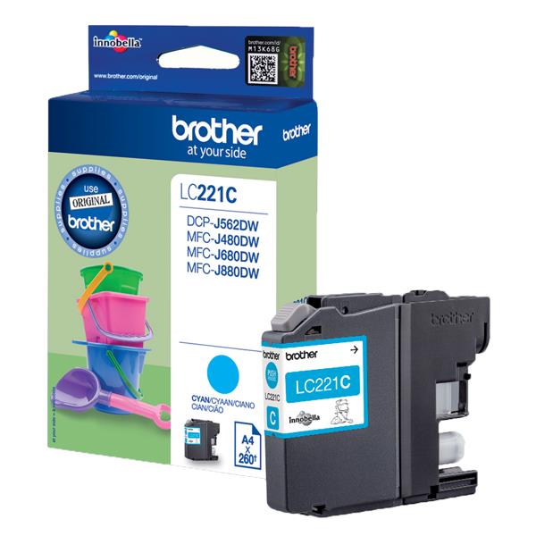 Brother LC221C - Ciano - originale - cartuccia d'inchiostro - per Brother DCP-J562DW, MFC-J480DW, MFC-J680DW, MFC-J880DW