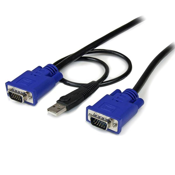 StarTech.com Cavo KVM ultra sottile USB 2 in 1 da 1,8m - Tastiera, video, mouse, cavo USB HD-15 (VGA) (M) a HD-15 (VGA) (M) - SVECONUS6 - Cavo tastiera / video / mouse / USB - USB, HD-15 (VGA) (M) a HD-15 (VGA) (M) - 1.83 m - nero - per P/N: CAB831HDU, RACKCONS1908, SV1631DUSBUK, SV565DUTPU, SV565UTPUL, SV831DUSBUK