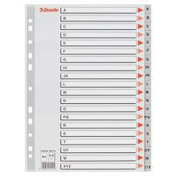 Esselte - Divisorio - prestampato: A-Z - per A4 - con schede - Rigid Gray