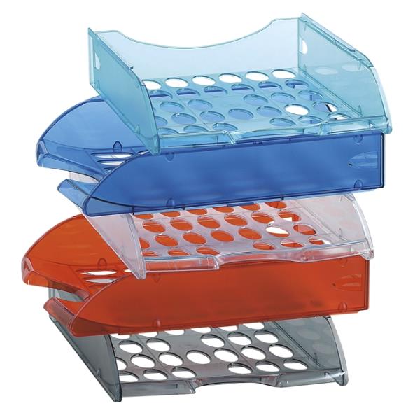 Leonardi - Vassoio per lettere - per 242 x 342 mm - blu trasparente
