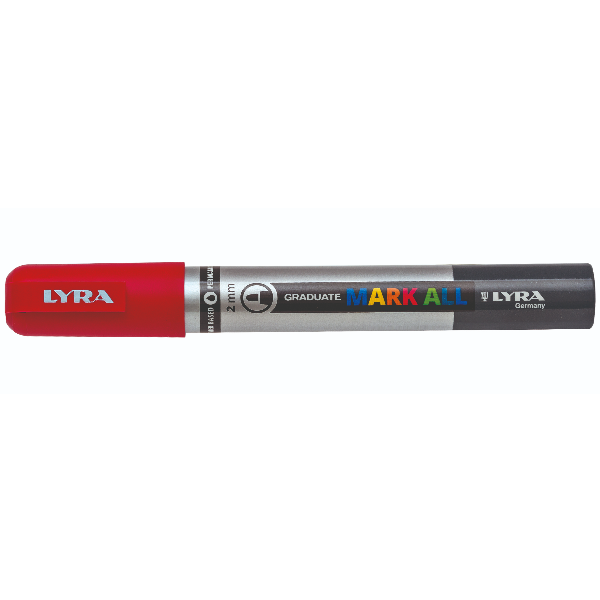 Lyra Graduate Mark All - Marcatore - permanente - rosso - 2 mm - medio